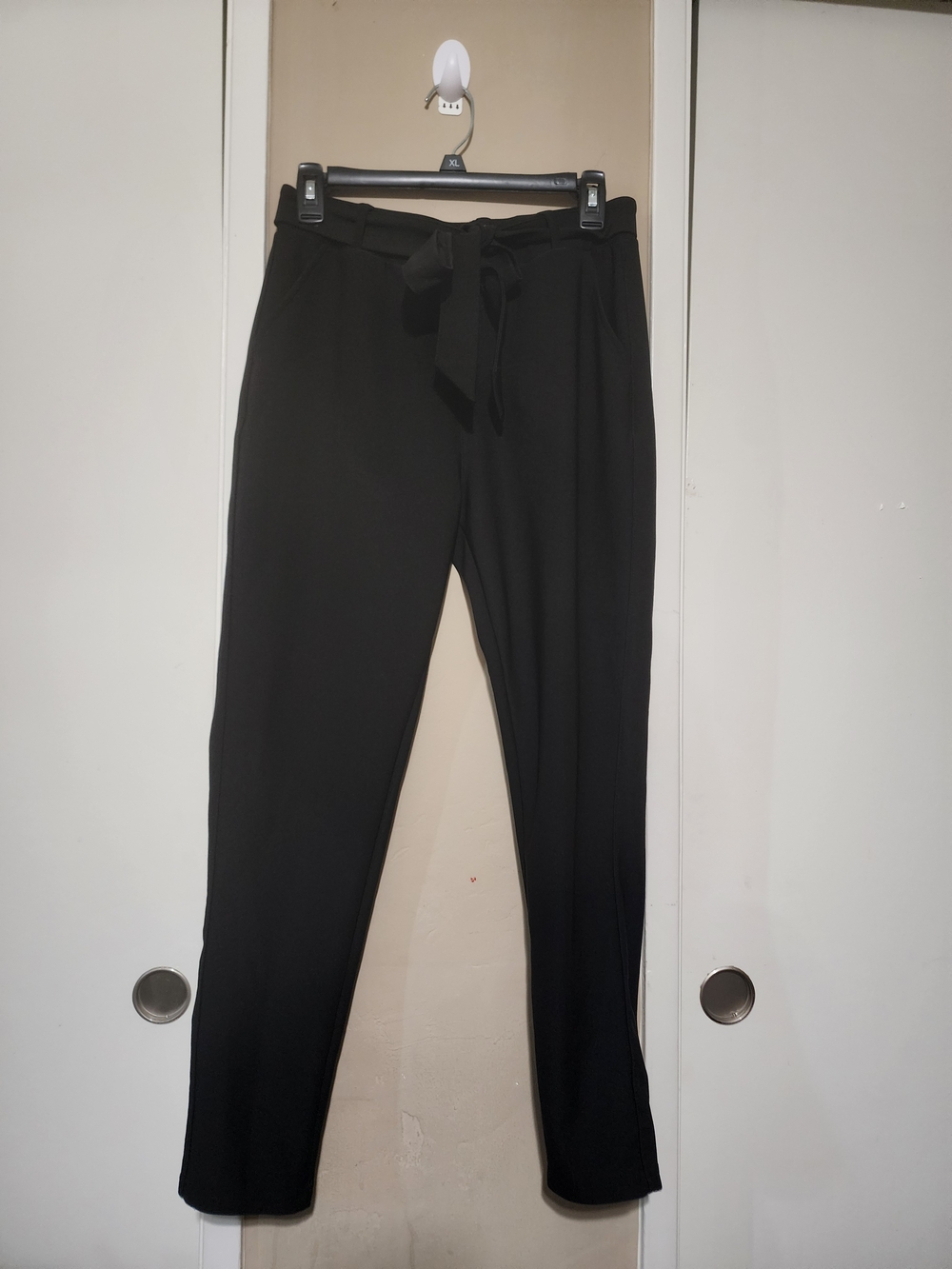 Classic Black Tie-Waist  Pants